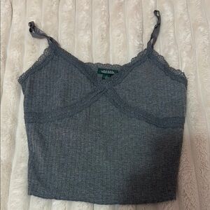 Wild Fable Charcoal Lace Tank Top